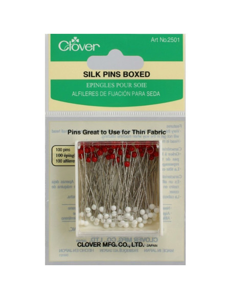 Caja de 100 alfileres para seda Clover