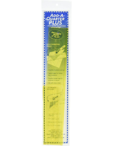 Juego de 2 reglas Add-A-Quarter PLUS de 6 y 12 pulgadas