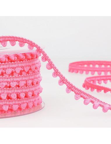 Galón mini pompones - Rosa vivo