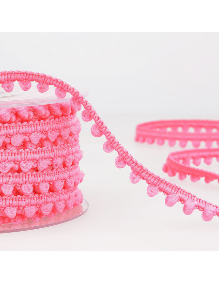 Galón mini pompones - Rosa vivo