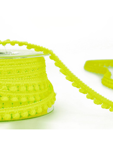 Galón mini pompones - Amarillo fluorescente