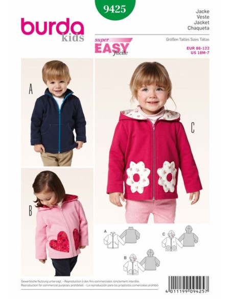 Patrón de chaqueta - Burda 9425