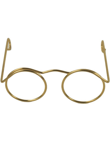 Lote de 5 pares de gafas para amigurumi 50 mm - Oro