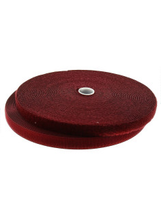 Cinta autoadherente para coser burdeos de 20 mm de ancho, rollo de 25 metros.