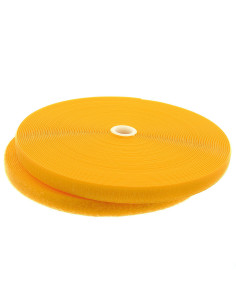 Cinta autoadherente para coser amarilla de 20 mm de ancho, rollo de 25 metros.