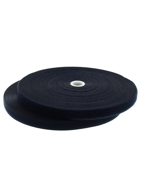 Cinta autoadherente para coser azul marino de 20 mm de ancho, rollo de 25 metros.