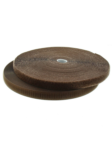 Cinta autoadherente para coser marrón claro de 20 mm de ancho, rollo de 25 metros.