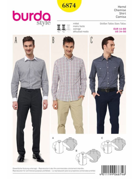 Patrón de camisa - Burda 6874