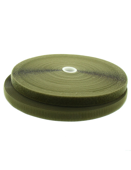 Cinta autoadherente para coser caqui de 20 mm de ancho, rollo de 25 metros.