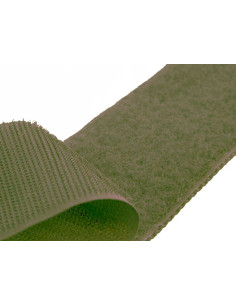 Cinta autoadherente para coser caqui de 20 mm de ancho por metro.