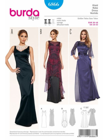 Patrón de vestido - Burda 6866
