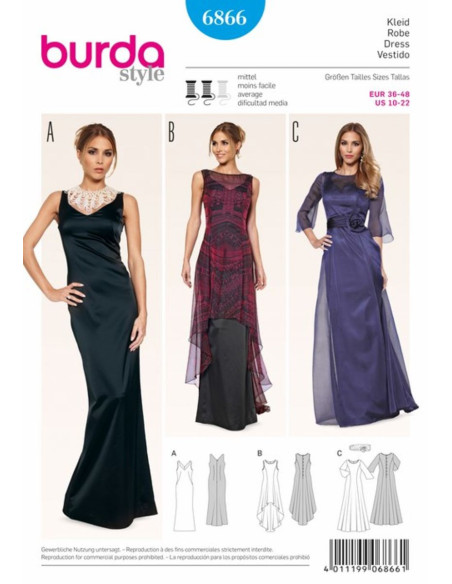 Patrón de vestido - Burda 6866