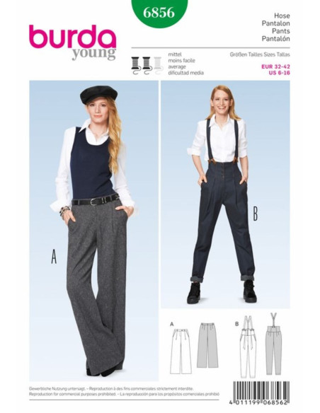 Patrón de pantalón - Burda 6856