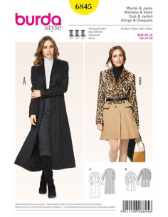 Patrón de abrigo y chaqueta - Burda 6845