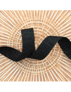 Correa de poliéster lurex con aspecto de algodón - Negro y dorado