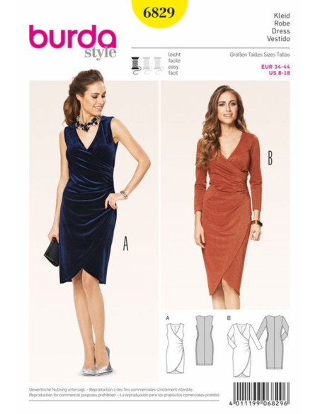 Patrón de vestido - Burda 6829