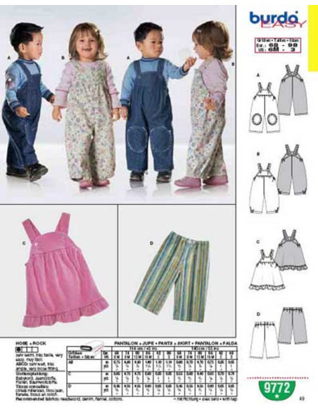 Patrón de pantalón + falda - Burda 9772