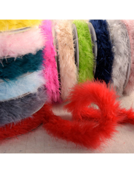 Plumas de marabú - Rollo de 5 m - Rojo