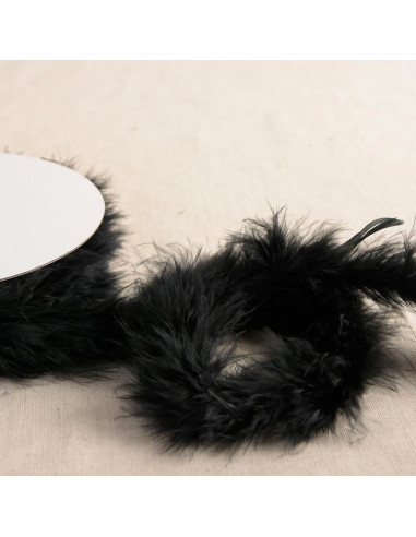 Plumas de marabú - Rollo de 5 m - Negro