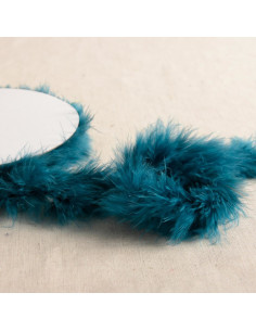 Plumas de marabú - Rollo de 5 m - Azul pato