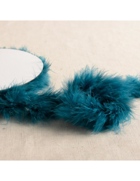 Plumas de marabú - Rollo de 5 m - Azul pato