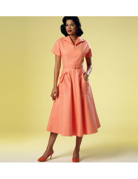 Patrón de vestido y cinturón - Butterick 6055