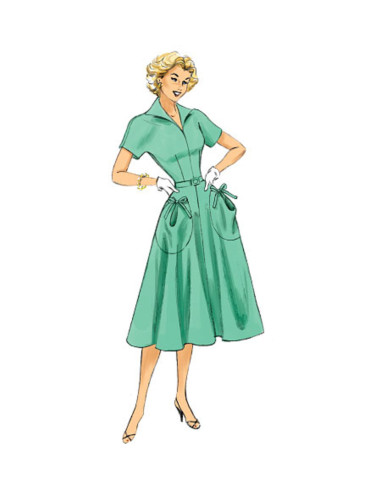 Patrón de vestido y cinturón - Butterick 6055