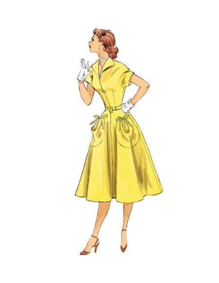 Patrón de vestido y cinturón - Butterick 6055