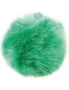 Pompón imitación piel 10 cm - Verde