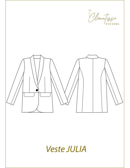 Patrón de chaqueta Julia - Clématisse Pattern