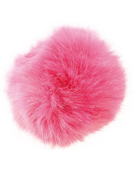 Pompón imitación piel 10 cm - Fucsia