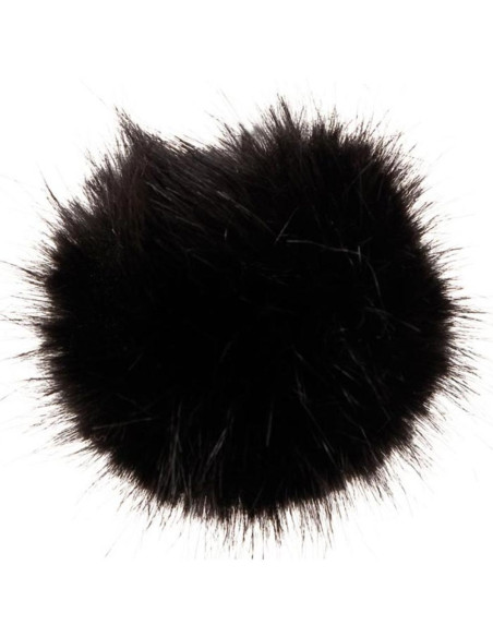Pompón imitación piel 10 cm - Negro