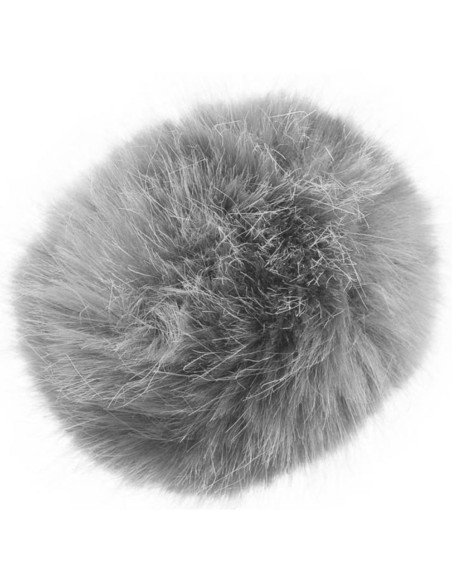 Pompón imitación piel 10 cm - Plata