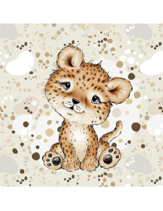 Panel de tela de sudadera ligera 40 cm x 50 cm - Guepardo de África