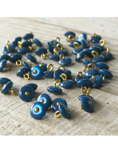 Botón Perla - Azul petróleo