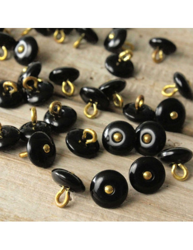 Botón Perla - Negro