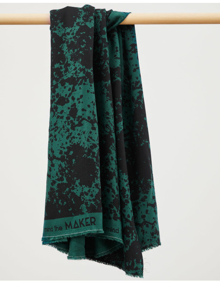 Tejido de crepé de viscosa Shadow Splash - Verde botella