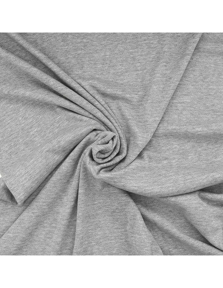 Tejido de punto a rayas con lurex - Gris