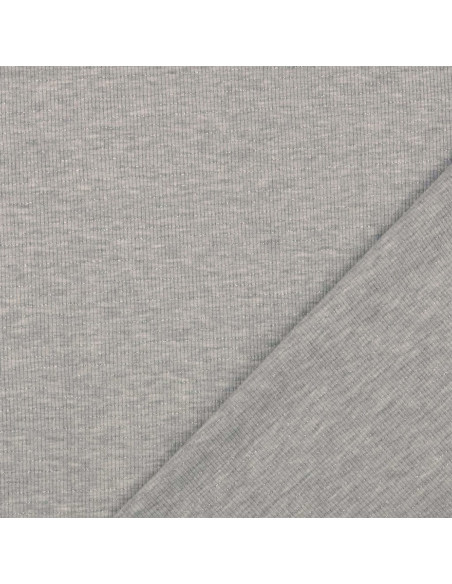 Tejido de punto a rayas con lurex - Gris