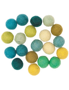 Bolas de fieltro - Mezcla verde