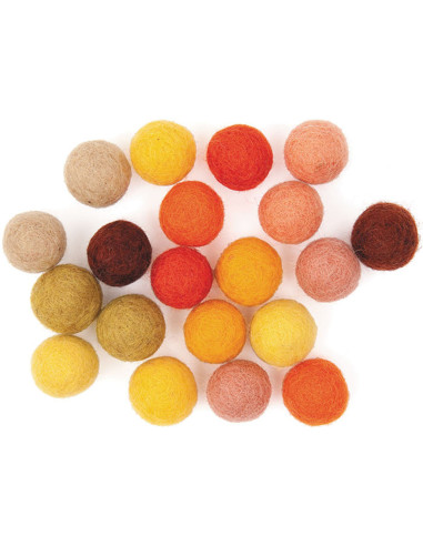 Bolas de fieltro - Mezcla amarilla