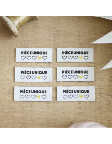 Lote de 6 etiquetas para coser - Pieza única