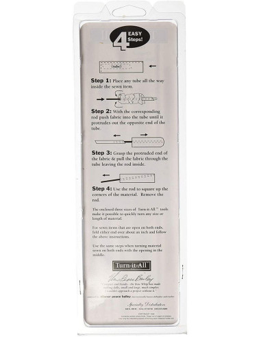 Herramienta para voltear un tubo de tela Turn-it-All