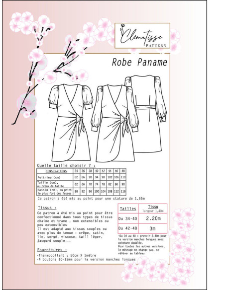 Patrón de vestido Paname - Clématisse Pattern