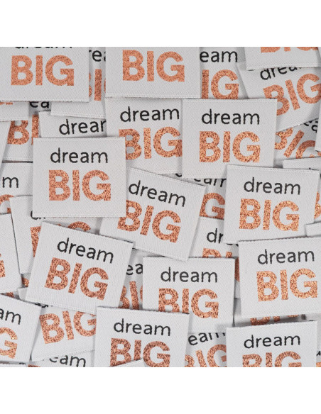 Juego de 5 etiquetas tejidas - Dream Big