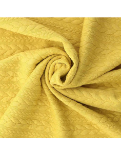 Tejido de sudadera trenzado - Amarillo paja