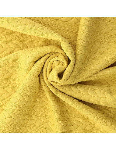 Tejido de sudadera trenzado - Amarillo paja