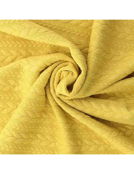 Tejido de sudadera trenzado - Amarillo paja