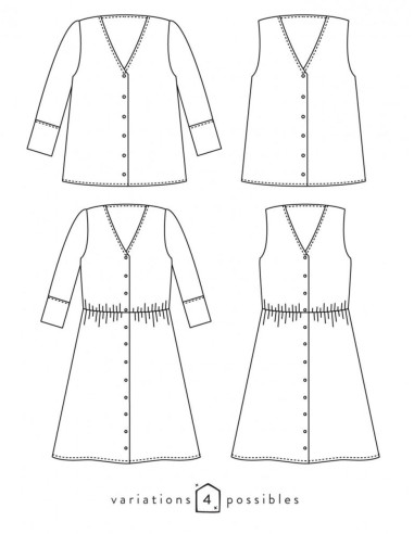 Patrón de blusa o vestido Anaé - Atelier Scämmit