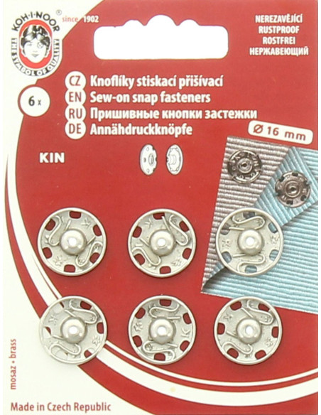 Botones de presión de metal 16 mm - Plata